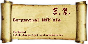 Bergenthal Násfa névjegykártya